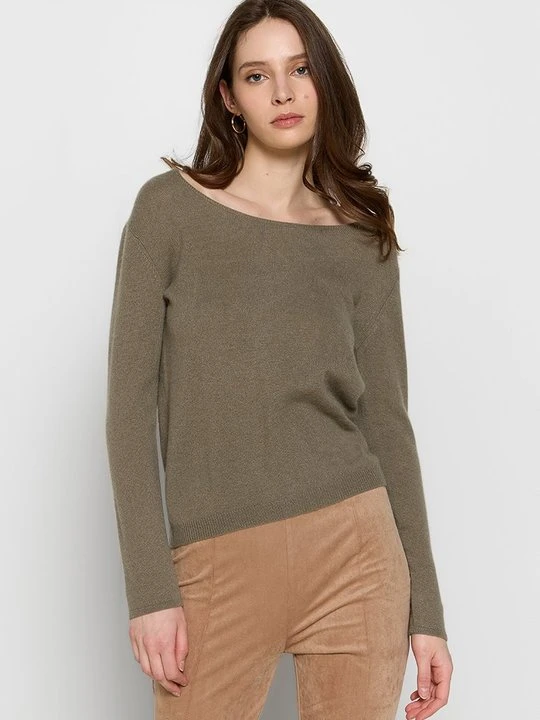 Zdjęcie produktu Sweter Just Cashmere oliwkowy