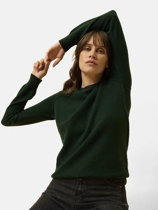 Zdjęcie produktu Sweter Just Cashmere ciemnozielony
