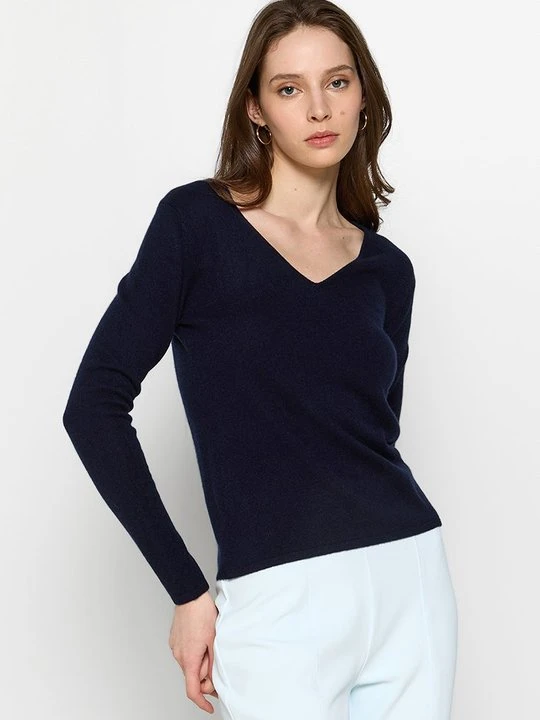 Zdjęcie produktu Sweter Just Cashmere granatowy