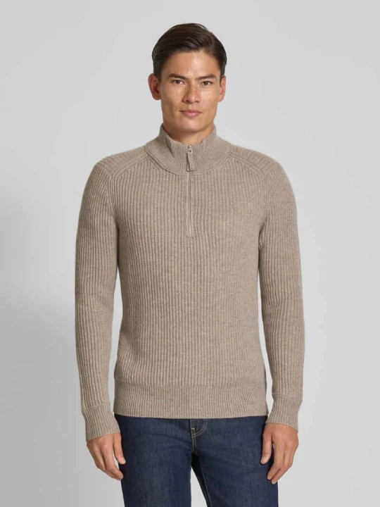 Zdjęcie produktu Sweter kaszmirowy z kołnierzem zapinanym FTC Cashmere Beżowy
