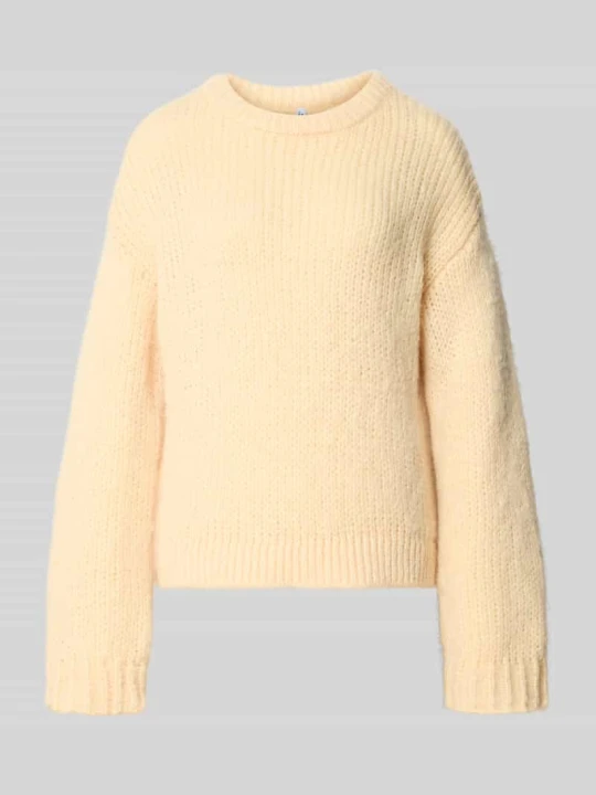 Zdjęcie produktu sweter krój regular fit w dwukolorowym wyglądzie model 'DORTHEA' Pieces Jasnożółty