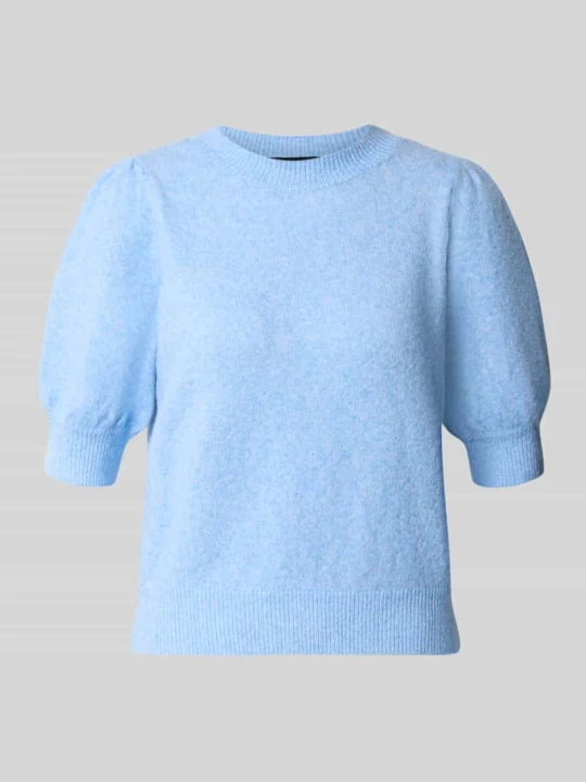 Zdjęcie produktu sweter krój regular fit z bufiastymi rękawami Vero Moda Jasnoniebieski melanż