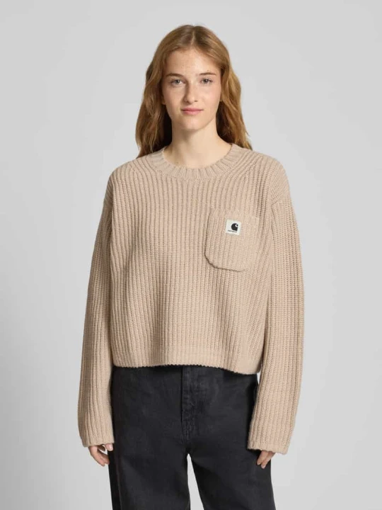 Zdjęcie produktu Sweter z dzianiny o skróconym kroju z dodatkiem wełny model „MIRA” Carhartt WIP Beżowy