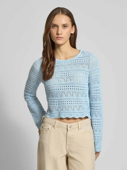 Zdjęcie produktu Krótszy sweter dzianinowy z mieszanki bawełny model 'ELKE' Only