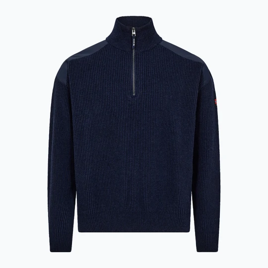 Zdjęcie produktu Sweter męski Dovre Ribbed Knit Half Zip navy Granatowy