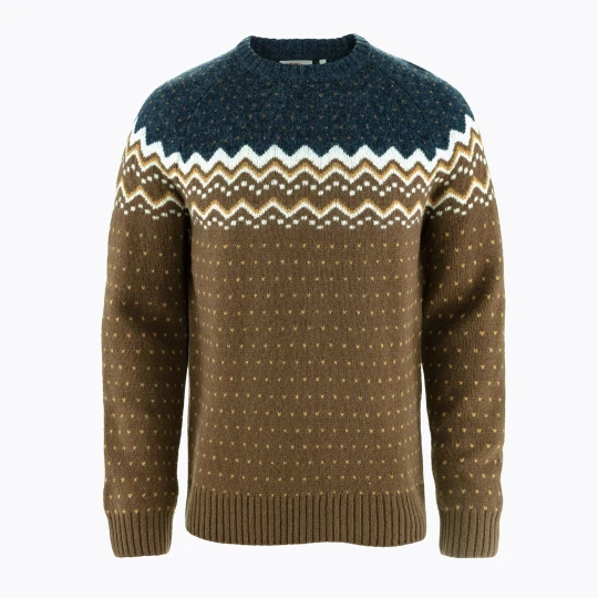 Zdjęcie produktu Sweter męski Fjällräven Övik Knit Sweater dark oak / navy Brązowy
