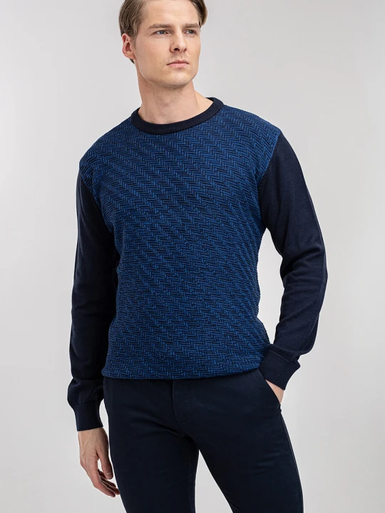 Zdjęcie produktu Sweter męski PIETRO 01000B75RSA Giacomo Conti granatowy