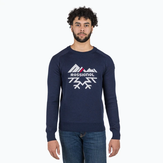 Zdjęcie produktu Sweter męski Rossignol Jacquard Crew Neck dark navy Granatowy