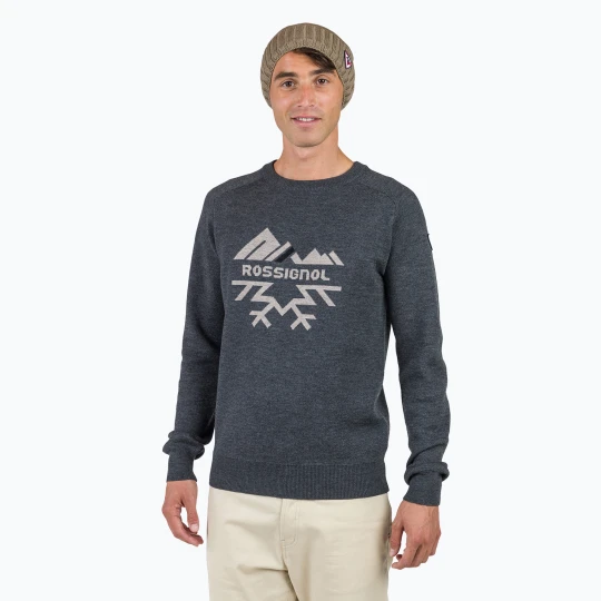 Zdjęcie produktu Sweter męski Rossignol Jacquard Crew Neck onyx grey