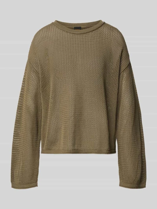Zdjęcie produktu Sweter o kroju loose fit z czystej bawełny model 'C_FARDE' Boss Oliwkowy