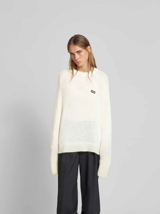 Zdjęcie produktu Sweter o kroju oversized z dodatkiem wełny ROTATE Beżowy