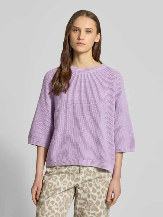 Zdjęcie produktu Sweter z dzianiny o kroju oversized z czystej Bawełna Model 'MARGE' JJXX Jasnofioletowy