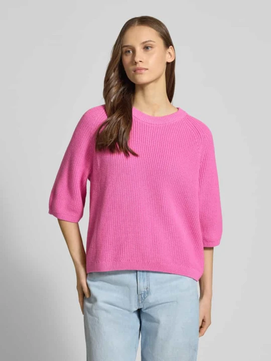 Zdjęcie produktu Sweter z dzianiny o kroju oversized z czystej Bawełna Model 'MARGE' JJXX Różowy