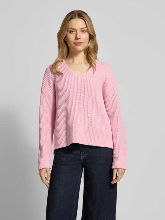 Zdjęcie produktu Sweter z dzianiny o kroju oversized z mieszanki bawełny s.Oliver Jasnoróżowy