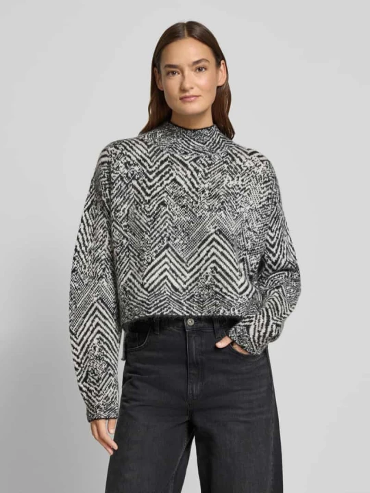 Zdjęcie produktu Sweter o kroju oversized z dzianiny z mieszanki moheru i wełny model ‘FACLINA’ Boss Czarny