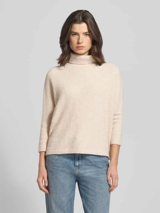 Zdjęcie produktu Oversized sweter z golfem z dodatkiem wełny model „Tiola” Someday Beżowy melanż