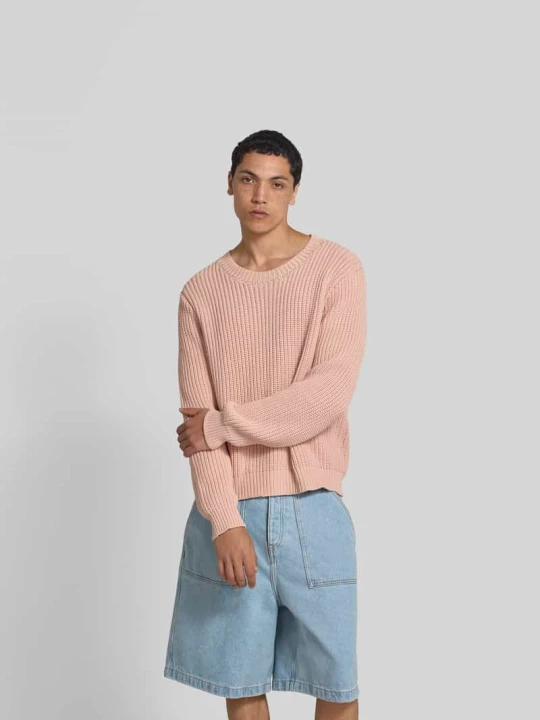 Zdjęcie produktu Sweter o kroju oversized z imitacji dzianiny Won Hundred Różowy