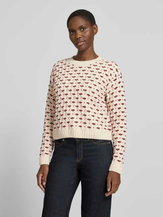 Zdjęcie produktu sweter o kroju regular fit z bouclé o strukturze model 'VMSHARON' Vero Moda Écru