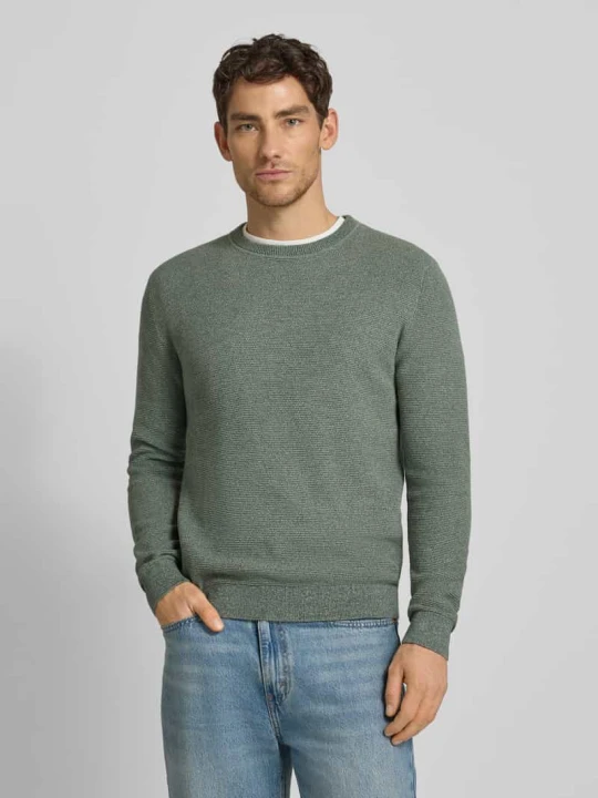 Zdjęcie produktu Sweter krój regular fit z czystej bawełny ekologicznej Model 'ROSS' Selected Homme Zielony melanż