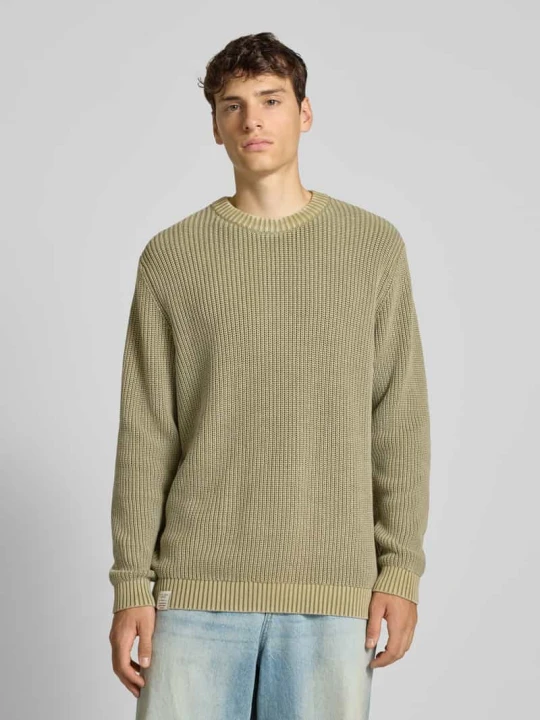 Zdjęcie produktu sweter o kroju regular fit z czystej bawełny model 'PARKER CREW' Pepe Jeans Oliwkowy