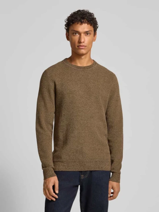 Zdjęcie produktu Sweter o kroju regular fit z czystej bawełny model ‘ROSS’ Selected Homme Jasnobrązowy