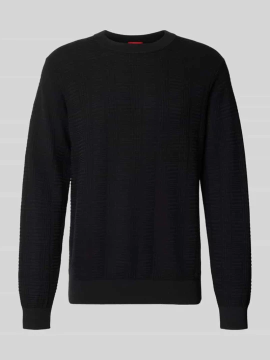 Zdjęcie produktu sweter o kroju regular fit z czystej bawełny model 'Simoh' Hugo Czarny