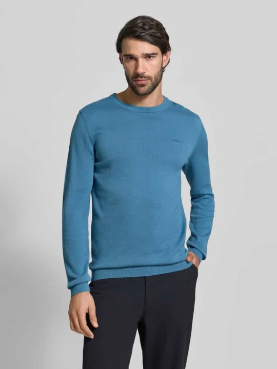 Zdjęcie produktu Regular Fit sweter z czystej bawełny s.Oliver Turkusowy melanż