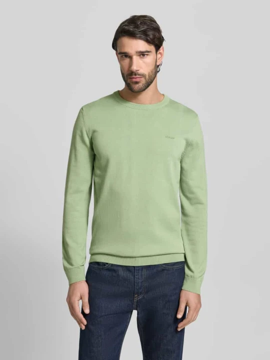Zdjęcie produktu Regular Fit sweter z czystej bawełny s.Oliver Jasnozielony melanż