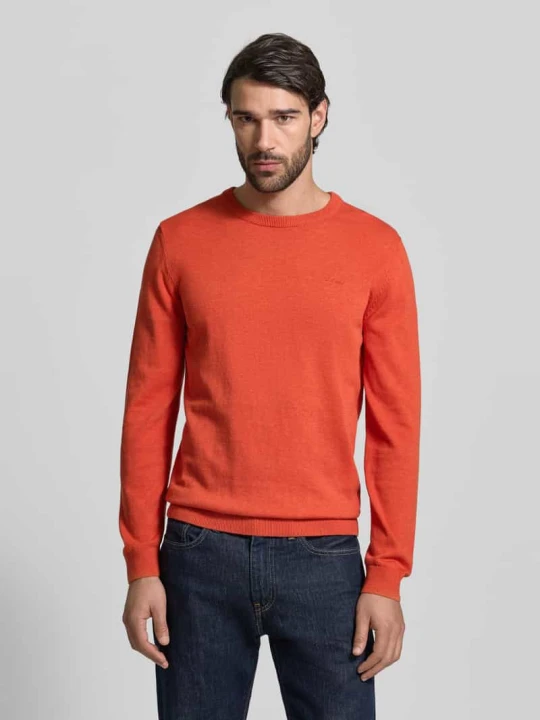 Zdjęcie produktu Regular Fit sweter z czystej bawełny s.Oliver Jasnoczerwony melanż