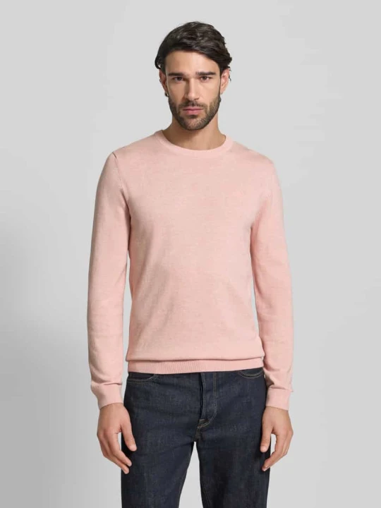 Zdjęcie produktu Regular Fit sweter z czystej bawełny s.Oliver Jasnoróżowy melanż