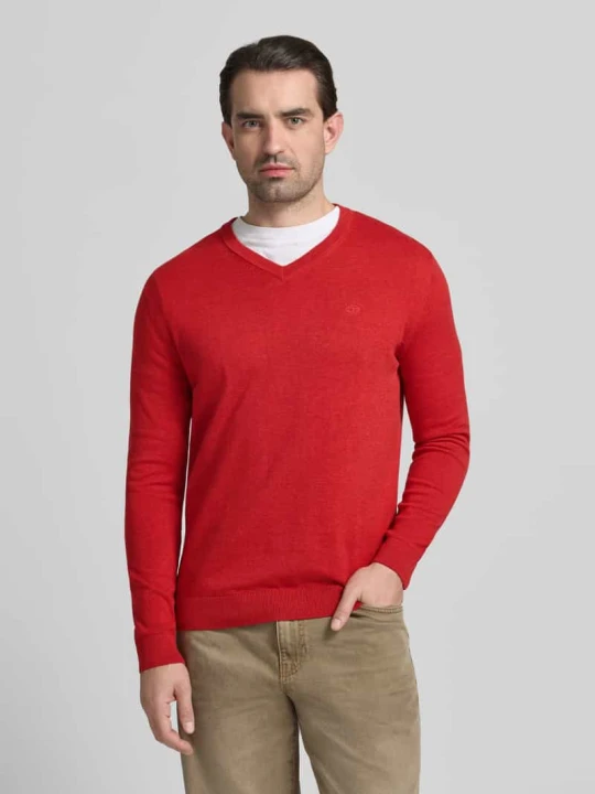 Zdjęcie produktu Regular Fit sweter z czystej bawełny Tom Tailor Czerwony