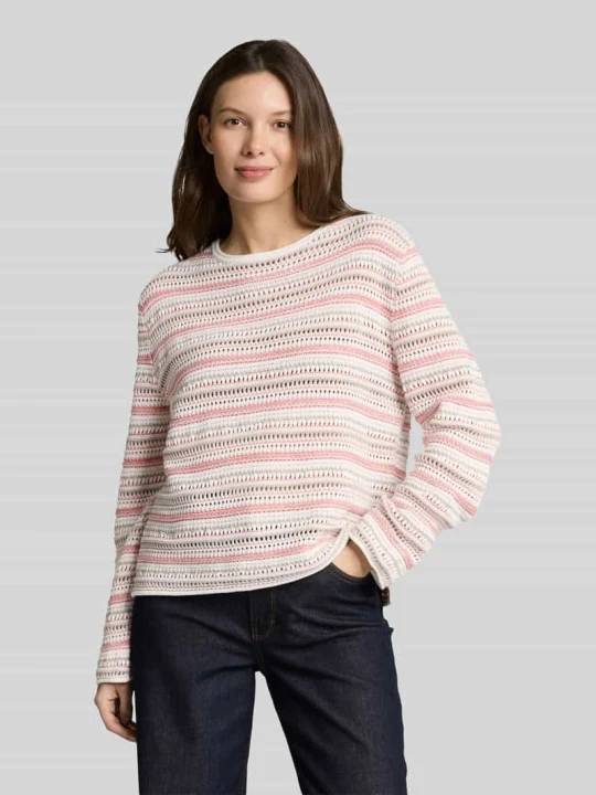 Zdjęcie produktu Sweter o kroju regular fit z czystej bawełny Tom Tailor Koralowy