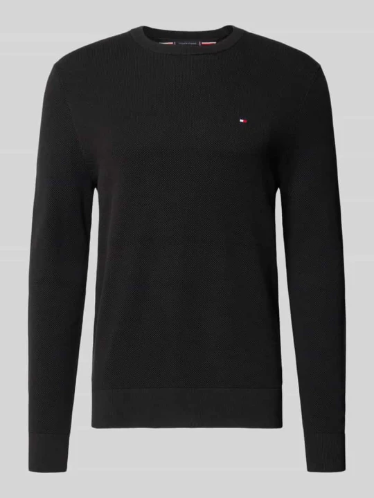 Zdjęcie produktu sweter z czystej bawełny o kroju regular fit Tommy Hilfiger Czarny