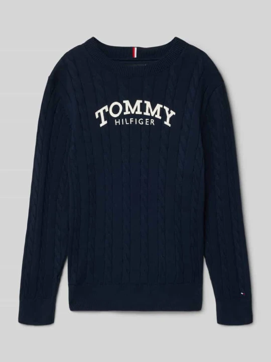 Zdjęcie produktu Regular Fit sweter z czystej bawełny Tommy Hilfiger Granatowy