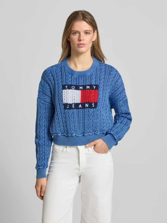 Zdjęcie produktu Sweter o kroju regular fit z czystej bawełny Tommy Jeans Niebieski