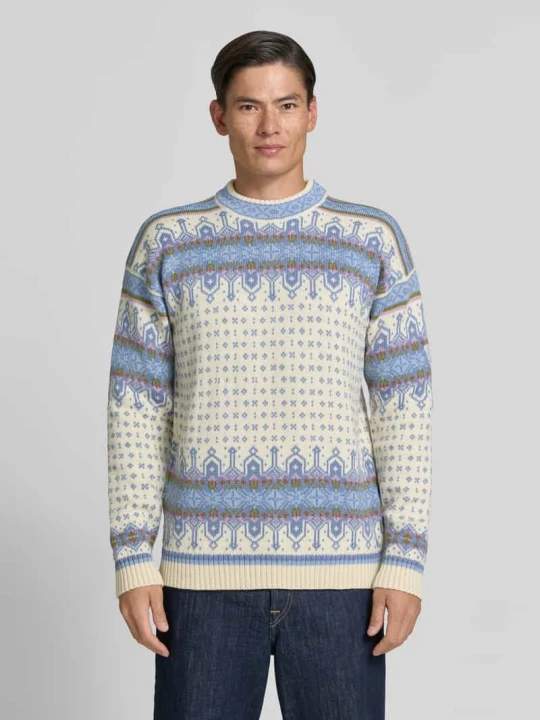 Zdjęcie produktu sweter o kroju regular fit z czystej wełny model 'Albertville' Dale of Norway Złamany biały melanż