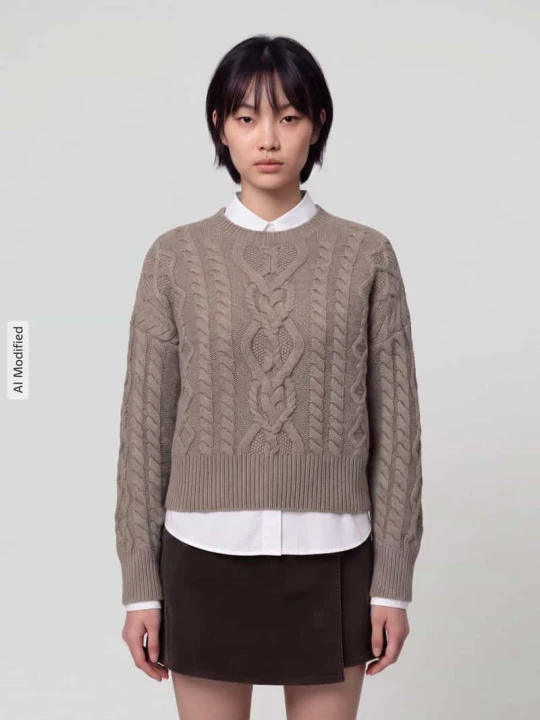 Zdjęcie produktu sweter o kroju regular fit z czystej żywej wełny model 'ALBEN' Weekend Max Mara Jasnobrązowy