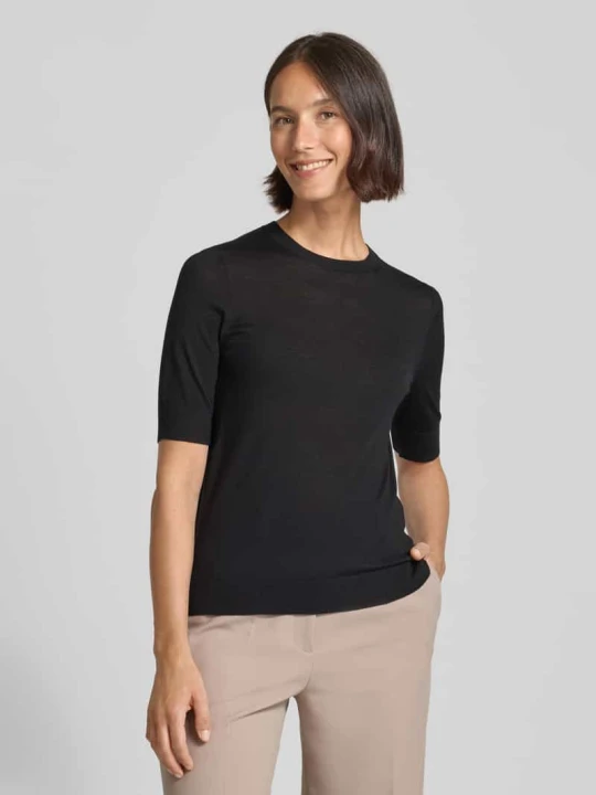 Zdjęcie produktu Sweter o kroju regular fit z czystej żywej wełny model 'FARBELLA' Boss Czarny