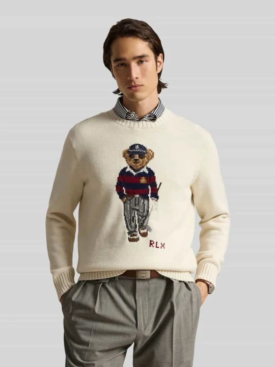 Zdjęcie produktu sweter o kroju regular fit z dodatkiem wełny Polo Ralph Lauren Piaskowy