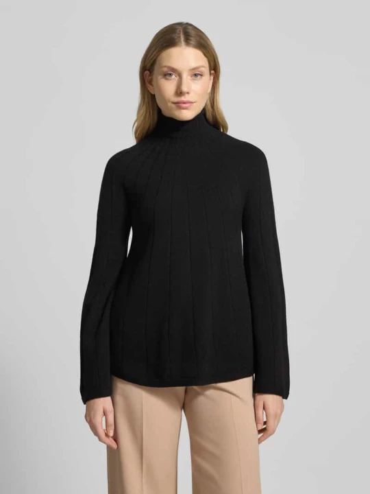 Zdjęcie produktu Sweter półgolf krój regular fit z czystej żywej wełny model „GROLLA” MM By Max Mara Czarny