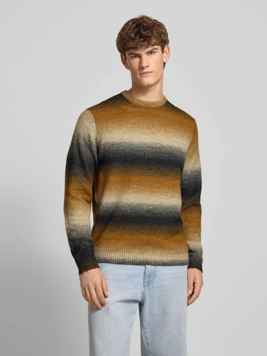 Zdjęcie produktu Sweter o kroju regular fit z dzianiny z dodatkiem bawełny model ‘BERTIL’ Only & Sons Średniobrązowy