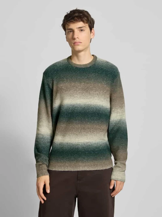 Zdjęcie produktu Sweter o kroju regular fit z dzianiny z dodatkiem bawełny model ‘BERTIL’ Only & Sons Ciemnozielony