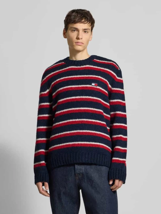 Zdjęcie produktu Sweter o kroju regular fit z dzianiny z dodatkiem wełny z alpaki Tommy Jeans Granatowy