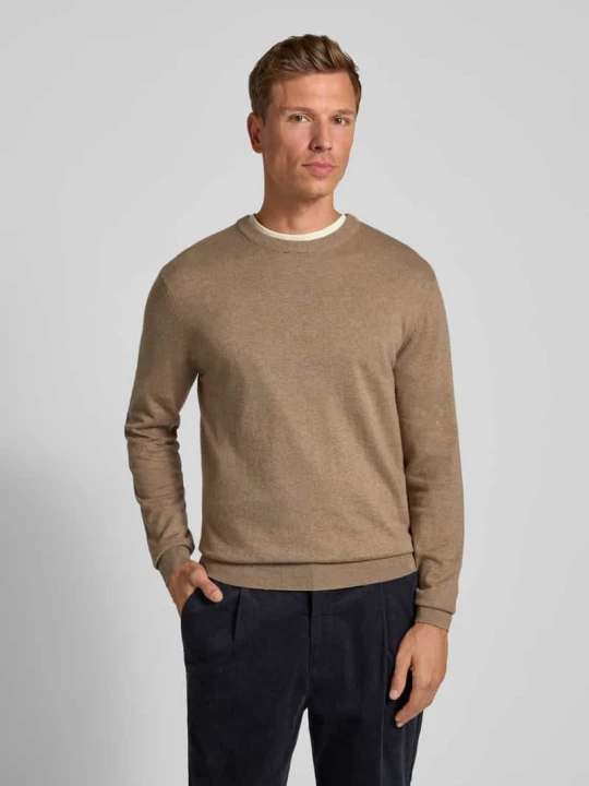 Zdjęcie produktu Sweter o kroju regular fit z dzianiny z domieszką kaszmiru model ‘Halfdan’ Casual Friday Beżowy