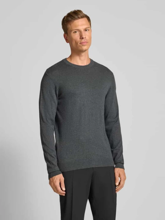 Zdjęcie produktu Sweter o kroju regular fit z dzianiny z domieszką kaszmiru model ‘Halfdan’ Casual Friday Ciemnoszary