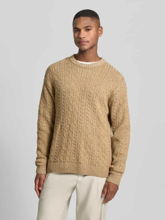 Zdjęcie produktu Sweter o kroju regular fit z dzianiny z mieszanki bawełny ekologicznej i wełny model ‘DAAKO’ ARMEDANGELS Camel