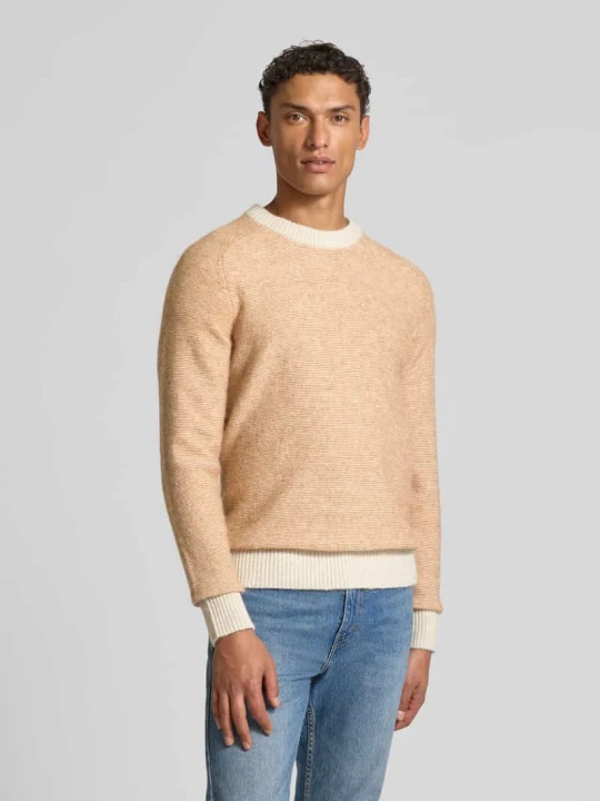 Zdjęcie produktu Sweter o kroju regular fit z dzianiny z mieszanki wełny z alpaki i wełny model ‘RAI’ Selected Homme Średniobrązowy