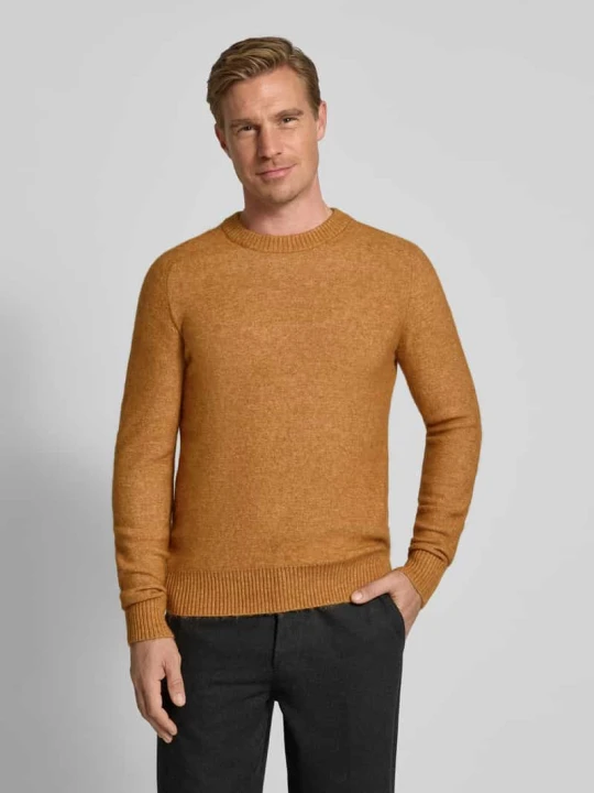 Zdjęcie produktu Sweter o kroju regular fit z dzianiny z mieszanki wełny z alpaki i wełny model ‘RAI’ Selected Homme Koniakowy