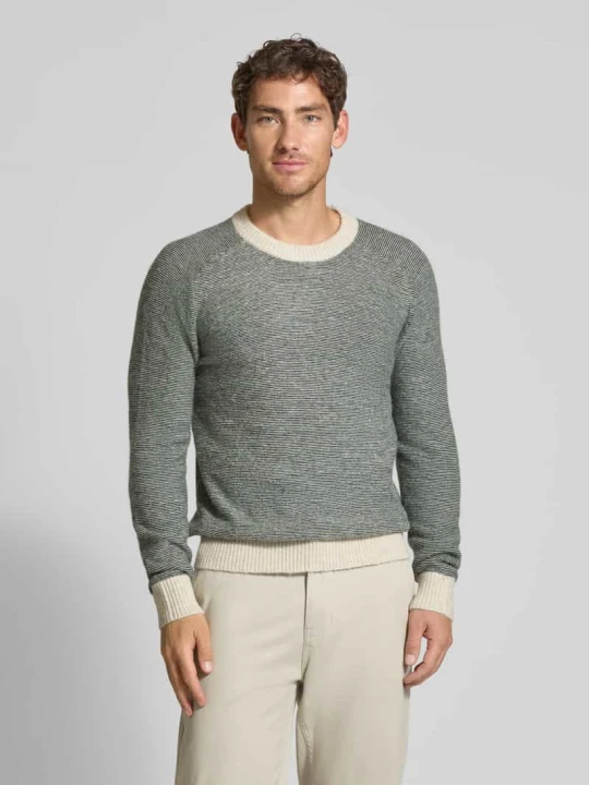 Zdjęcie produktu Sweter o kroju regular fit z dzianiny z mieszanki wełny z alpaki i wełny model ‘RAI’ Selected Homme Ciemnozielony