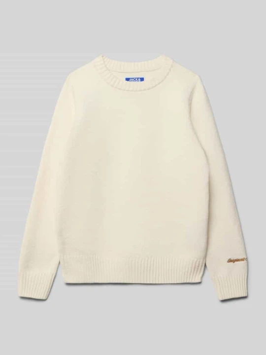 Zdjęcie produktu Sweter o kroju regular fit z efektem dzianiny model ‘Jorno’ Jack&Jones Écru